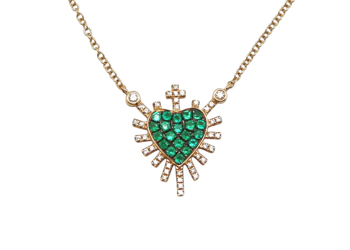 COLLAR SAGRADO CORAZON ESMERLADA