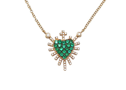 COLLAR SAGRADO CORAZON ESMERLADA