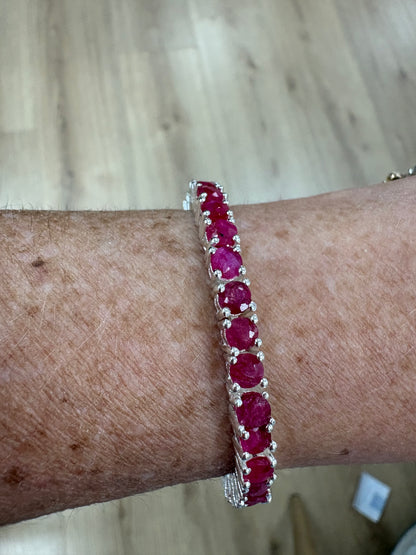 PULSERA PLATA RUBI