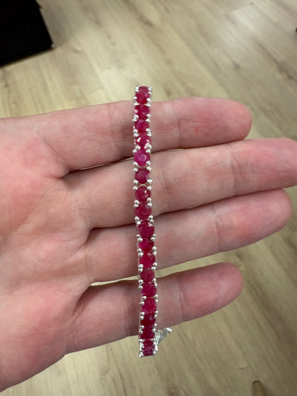 PULSERA PLATA RUBI