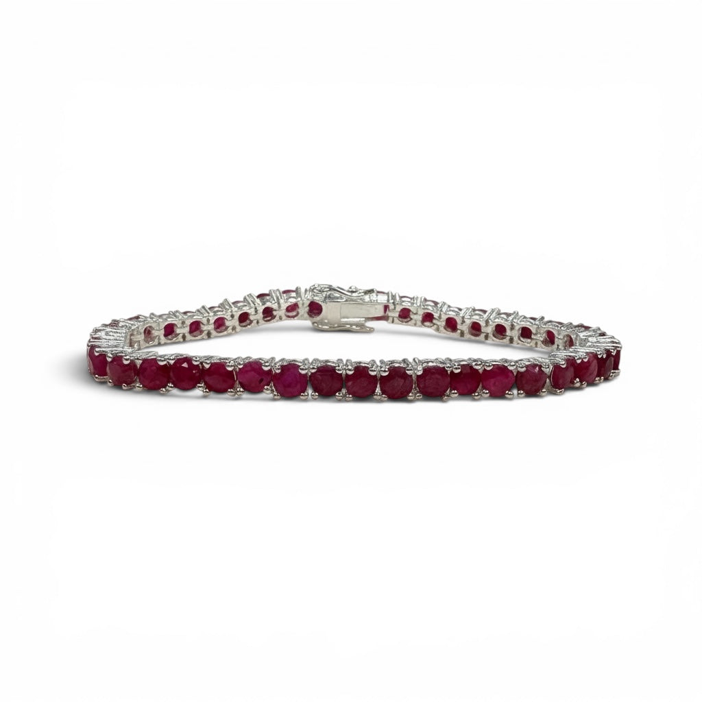 PULSERA PLATA RUBI