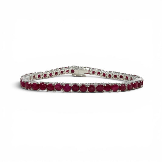 PULSERA PLATA RUBI