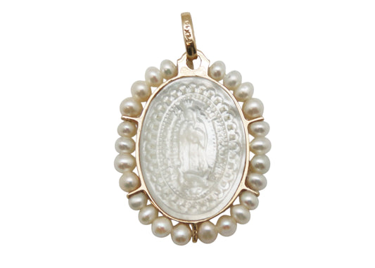 MEDALLA GUADALUPANA MADRE PERLA PERLITAS