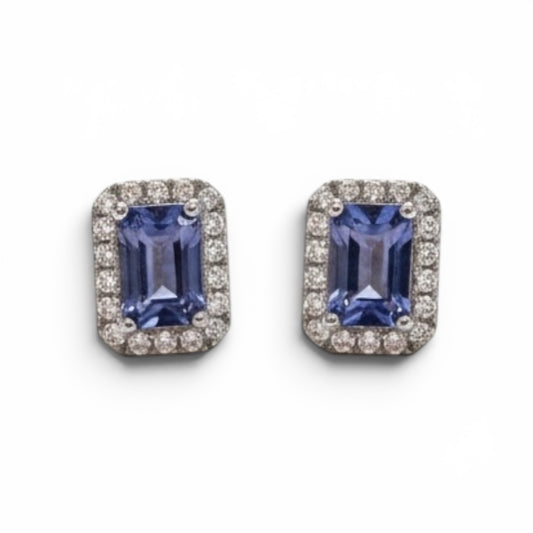 ARETES RECTANGLO TANZANITA