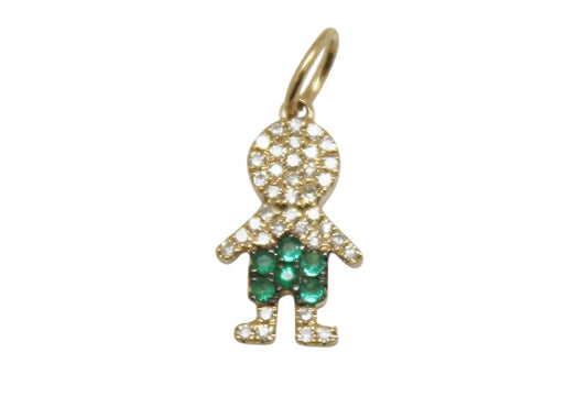 DIJE MUÑECO DIAMANTES ESMERLADA