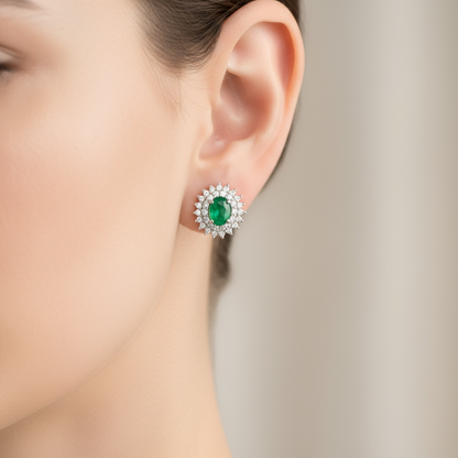 ARETES FLOR ESMERALDA