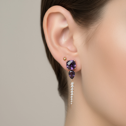 ARETES LARGOS AMATISTA