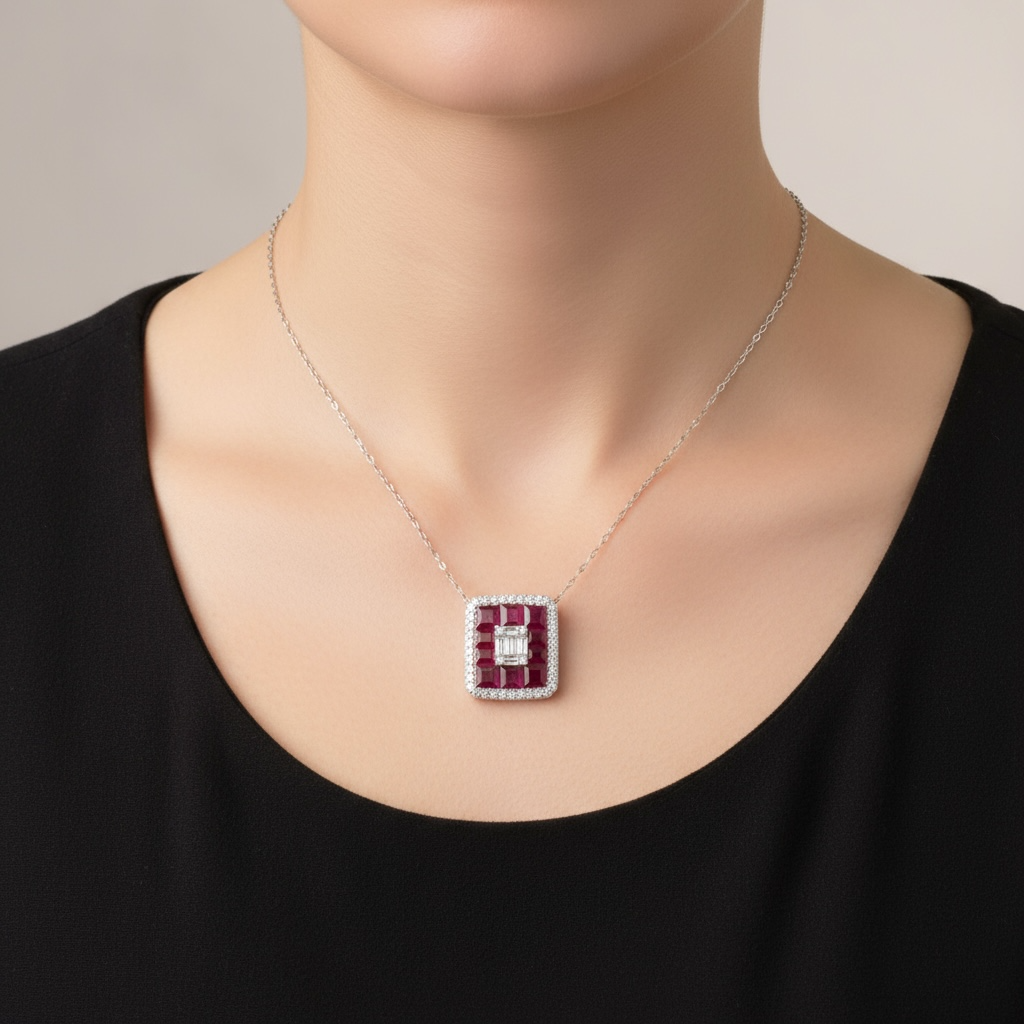 COLLAR RECTANGULO RUBI