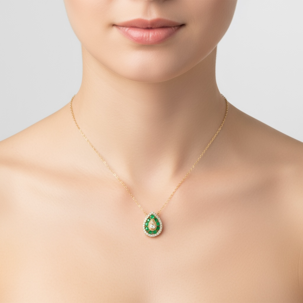 COLLAR GOTA ESMERALDA