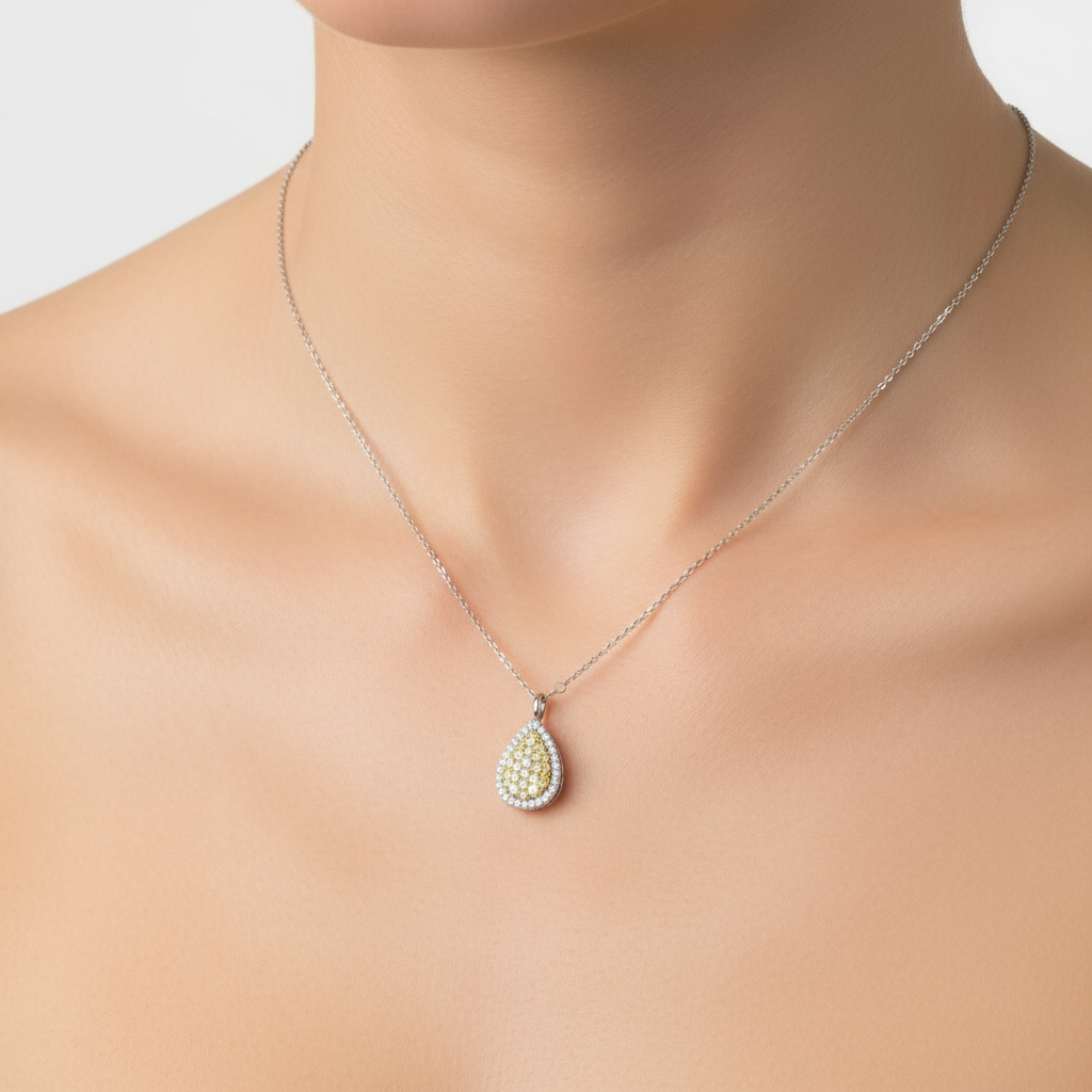 COLLAR GOTA DIAMANTES AMARILLOS