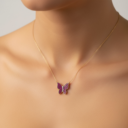 COLLAR MARIPOSA RUBI
