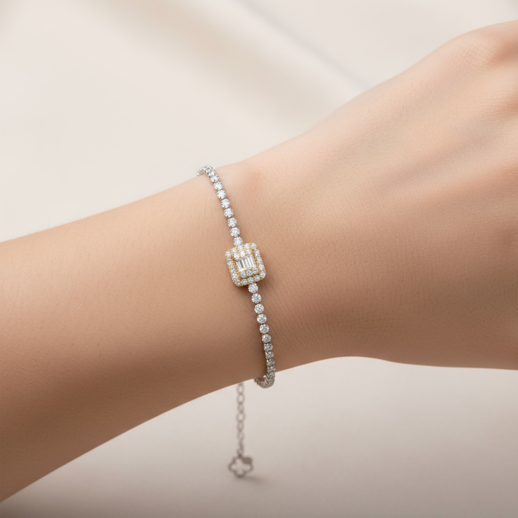 PULSERA TENNIS DIAMANTES AMARILLOS