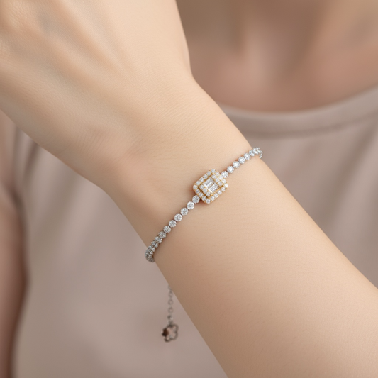 PULSERA TENNIS DIAMANTES AMARILLOS