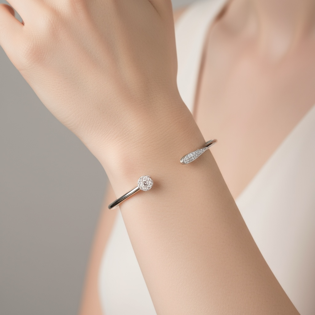 PULSERA RIGIDA ORO BLANCO