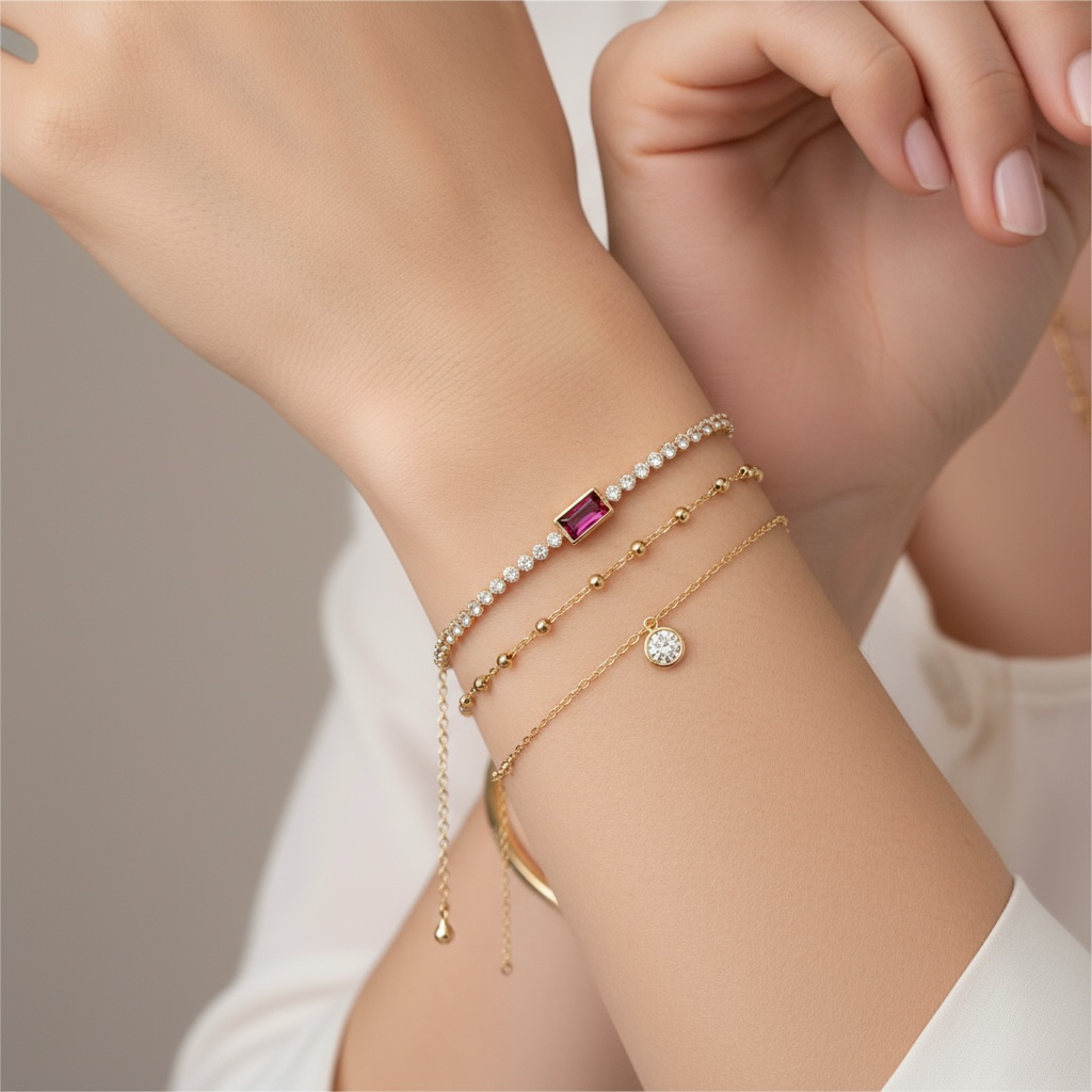 PULSERA KUNZITA Y DIAMANTES