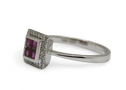 ANILLO CUADRADO RUBI