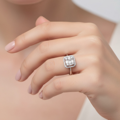 ANILLO RECTANGULO DIAMANTES