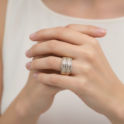 ANILLO DOBLE FILA DIAMANTES