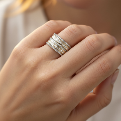 ANILLO TRIPLE FILA DIAMANTES