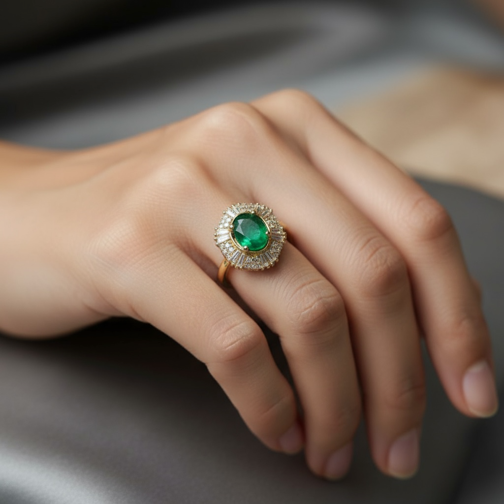 ANILLO ESMERALDA BAGUETTES