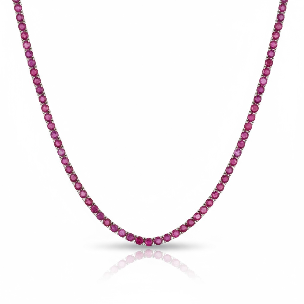 COLLAR - CHOKER TENNIS RUBI (SOLO PEDIDO)