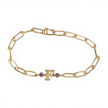 PULSERA LINKS INICIAL BIRTHSTONE