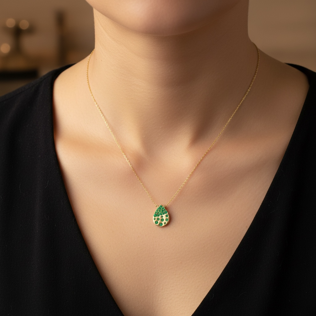 COLLAR GOTA ESMERALDA