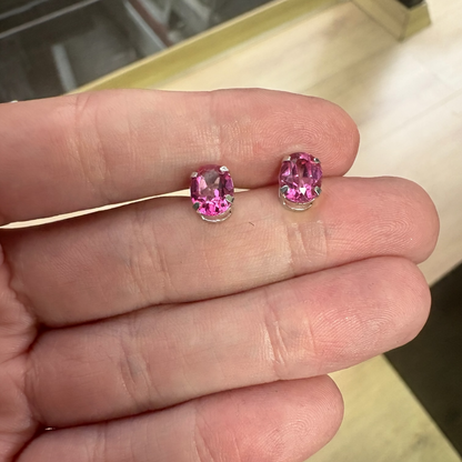 ARETES OVAL TOPACIO ROSA
