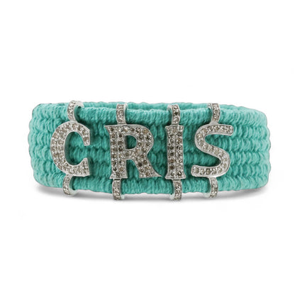 PULSERA PLATA INICIALES Y DIAMANTES