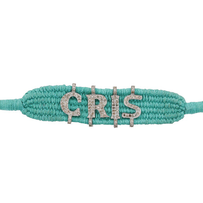 PULSERA PLATA INICIALES Y DIAMANTES