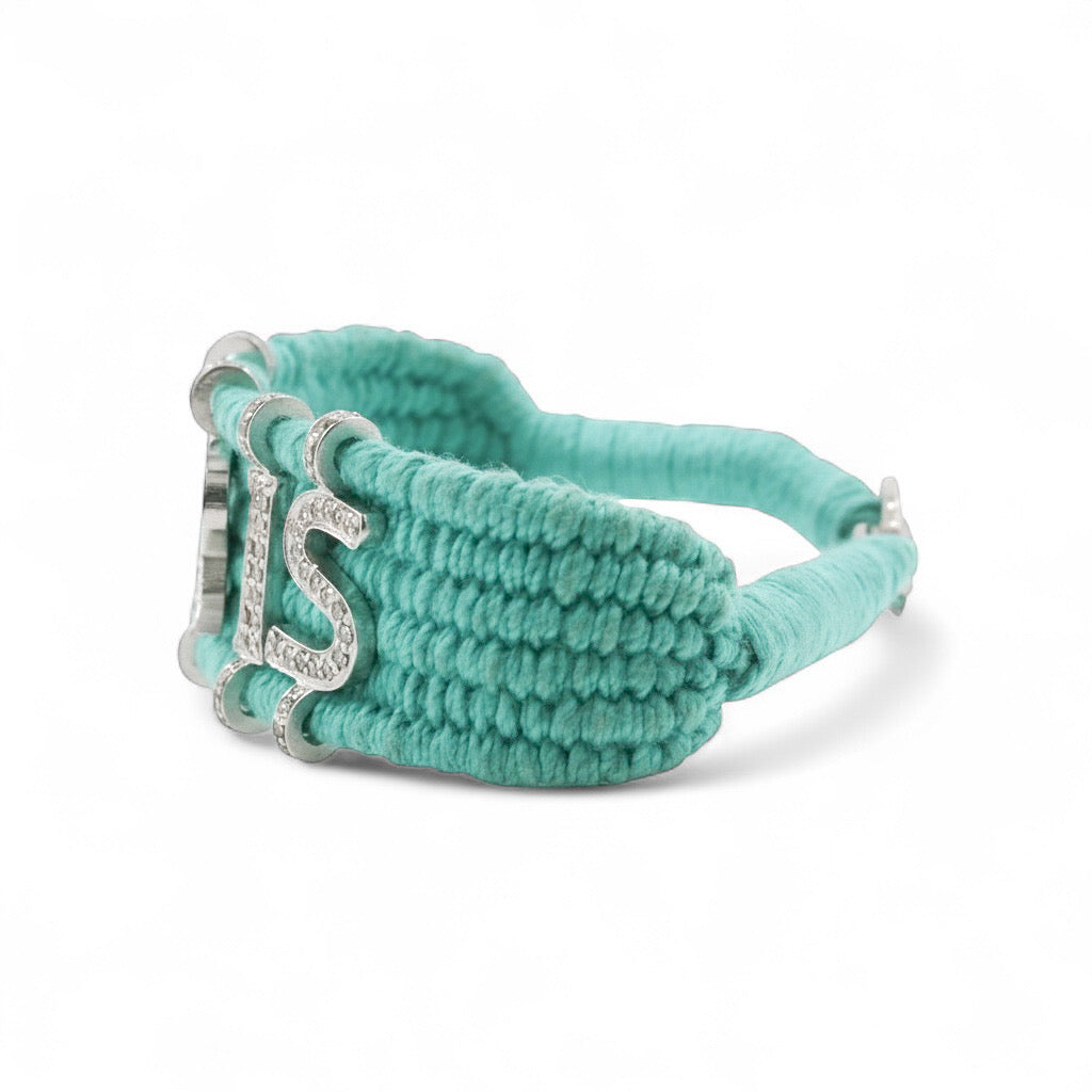 PULSERA PLATA INICIALES Y DIAMANTES