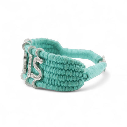 PULSERA PLATA INICIALES Y DIAMANTES