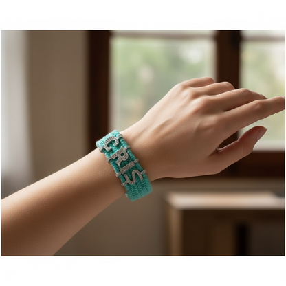 PULSERA PLATA INICIALES Y DIAMANTES