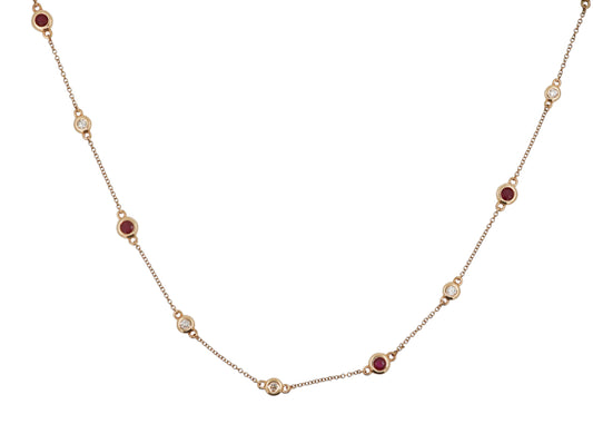 COLLAR RUBIES Y DIAMANTE BISEL