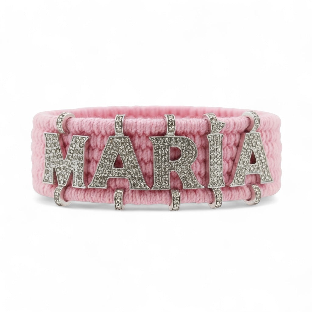 PULSERA PLATA INICIALES Y DIAMANTES