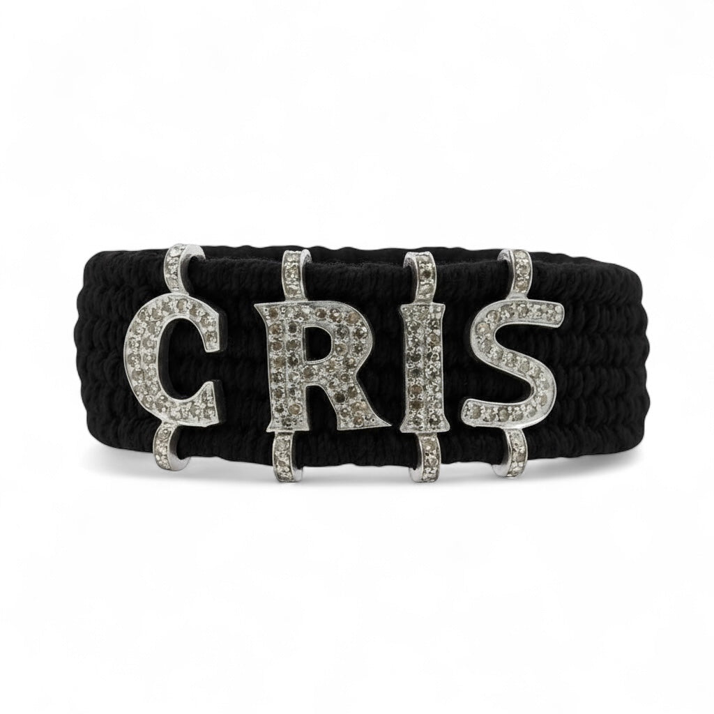PULSERA PLATA INICIALES Y DIAMANTES