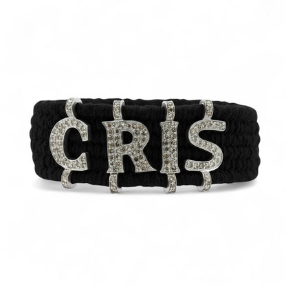 PULSERA PLATA INICIALES Y DIAMANTES