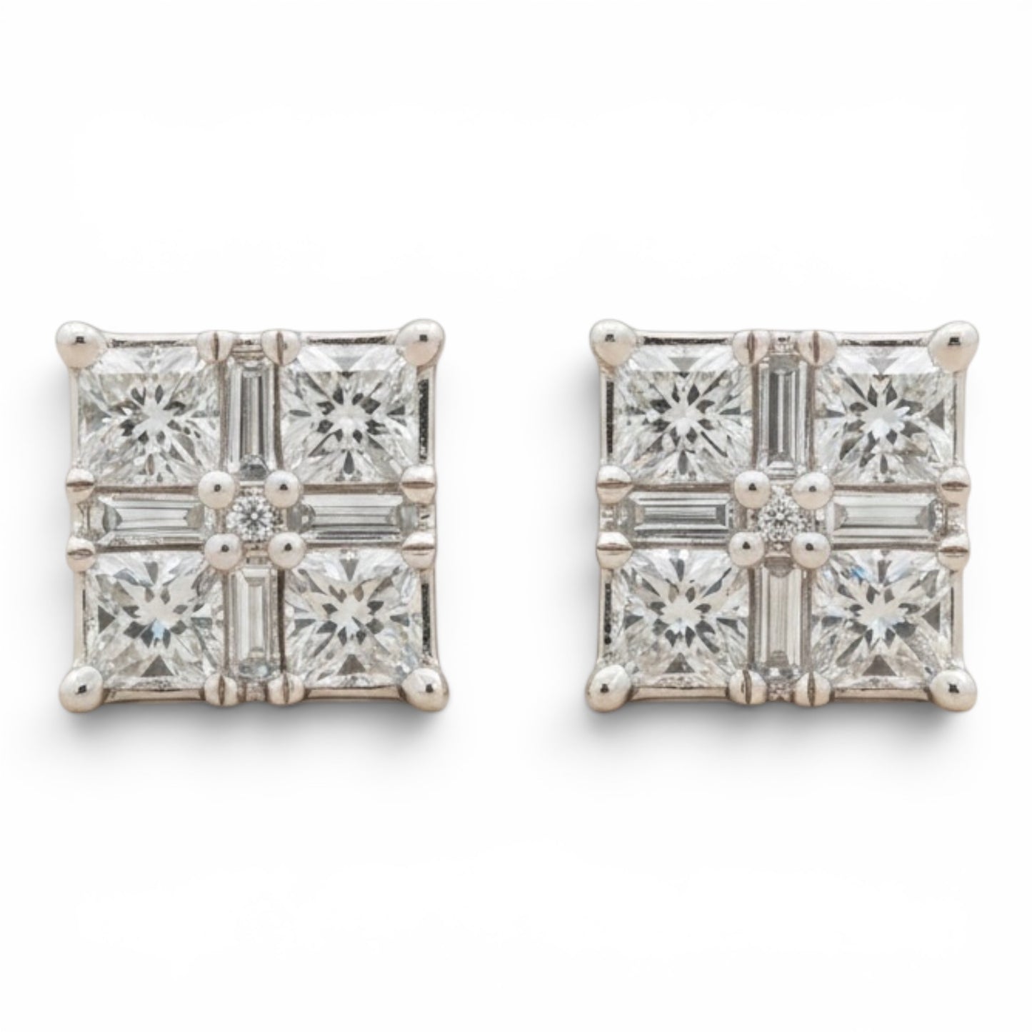 ARETES CUADRADOS DIAMANTES