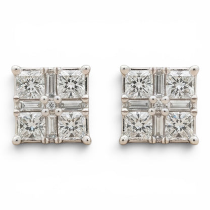 ARETES CUADRADOS DIAMANTES