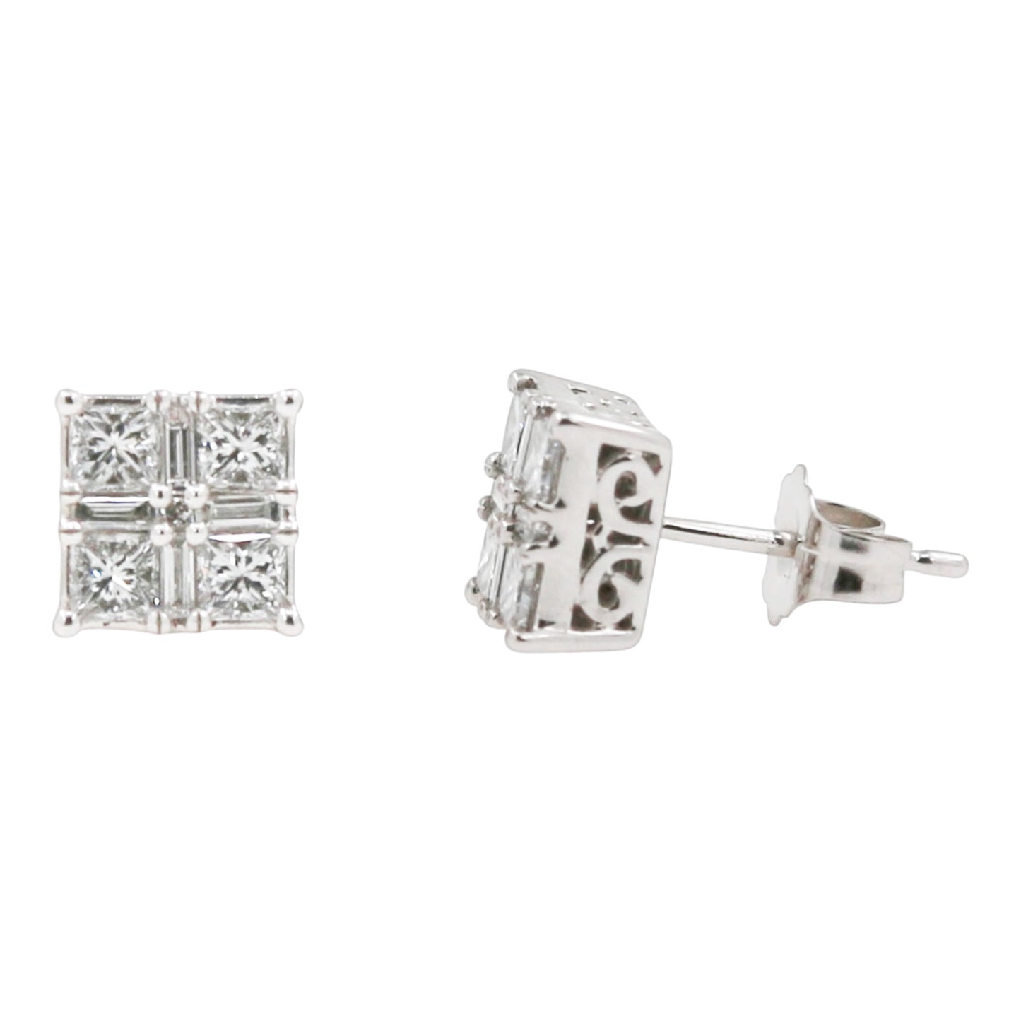 ARETES CUADRADOS DIAMANTES