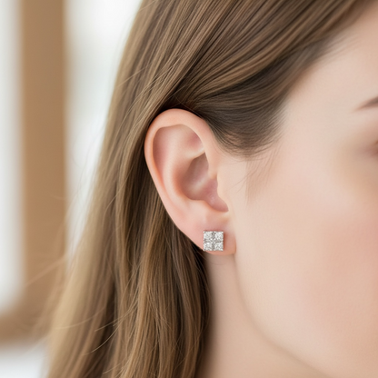 ARETES CUADRADOS DIAMANTES