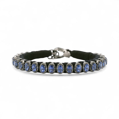 PULSERA PLATA ZAFIROS Y DIAMANTES