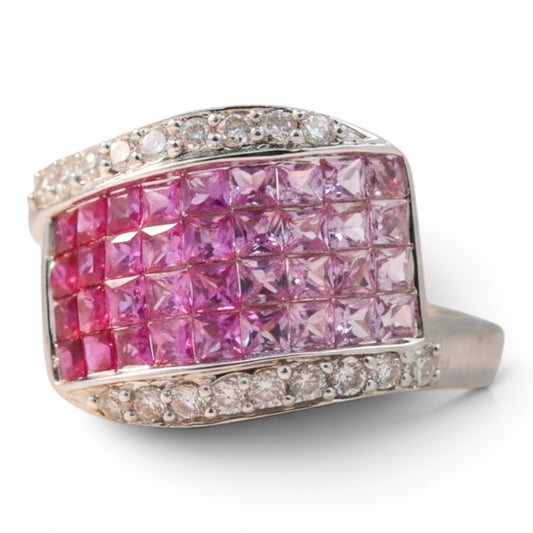 ANILLO CUADRADO ZAFIRO ROSA