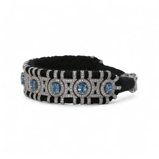 PULSERA PLATA ZAFIROS Y DIAMANTES