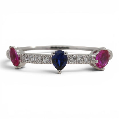 ANILLO ZAFIRO Y RUBIES