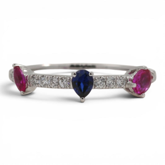 ANILLO ZAFIRO Y RUBIES