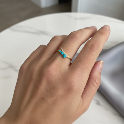 ANILLO TURQUESA Y DIAMANTES