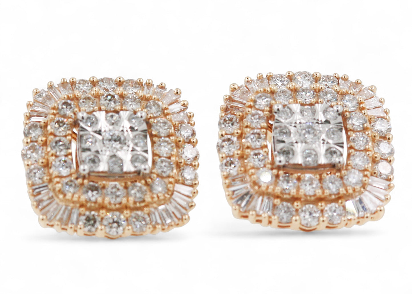ARETES CUADRADOS DIAMANTES
