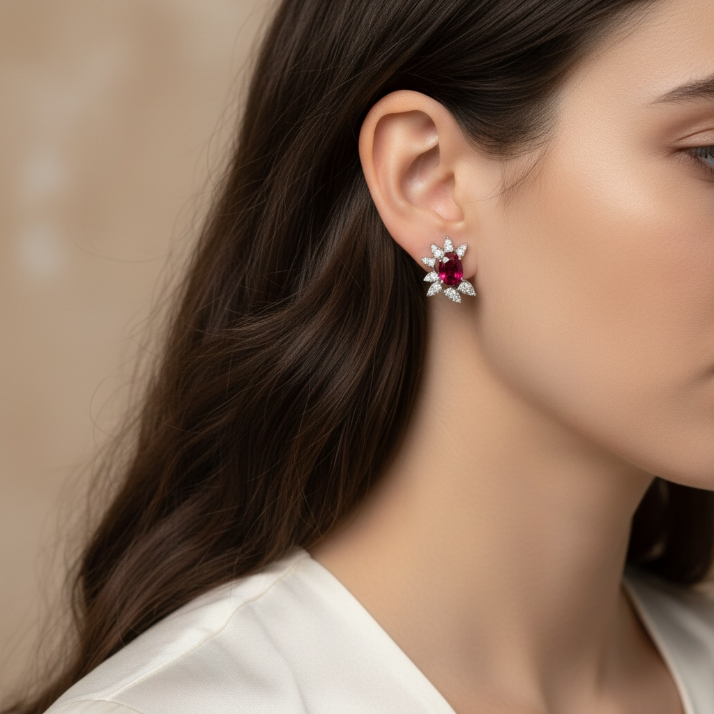 ARETES FLOR TURMALINA
