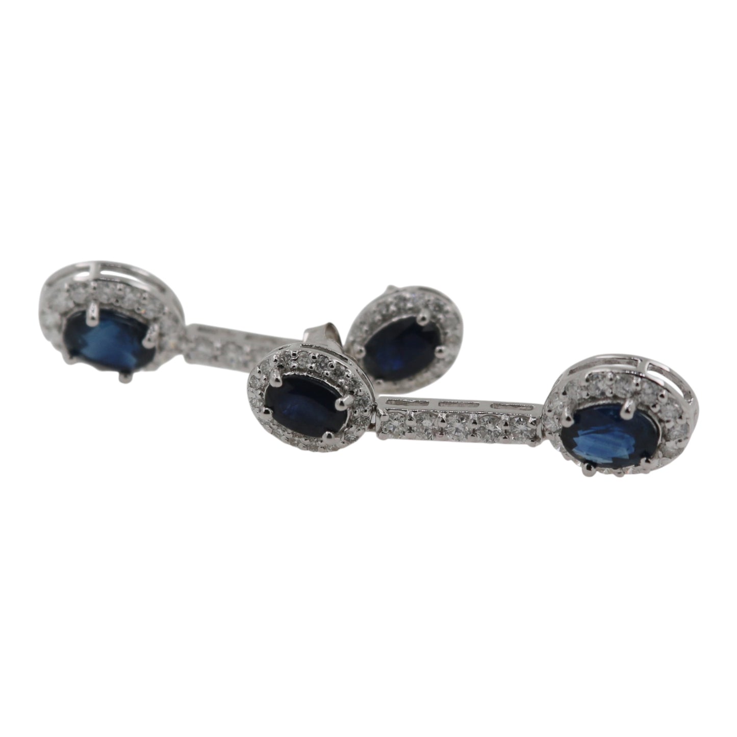 ARETES LARGOS DOBLES ZAFIRO